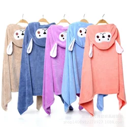 Children's Bath Towel, Cape, Coral Fleece, Baby Hooded Cape, Bathrobe, Beach Cartoon Can Be Worn Wrapped and Absorbent