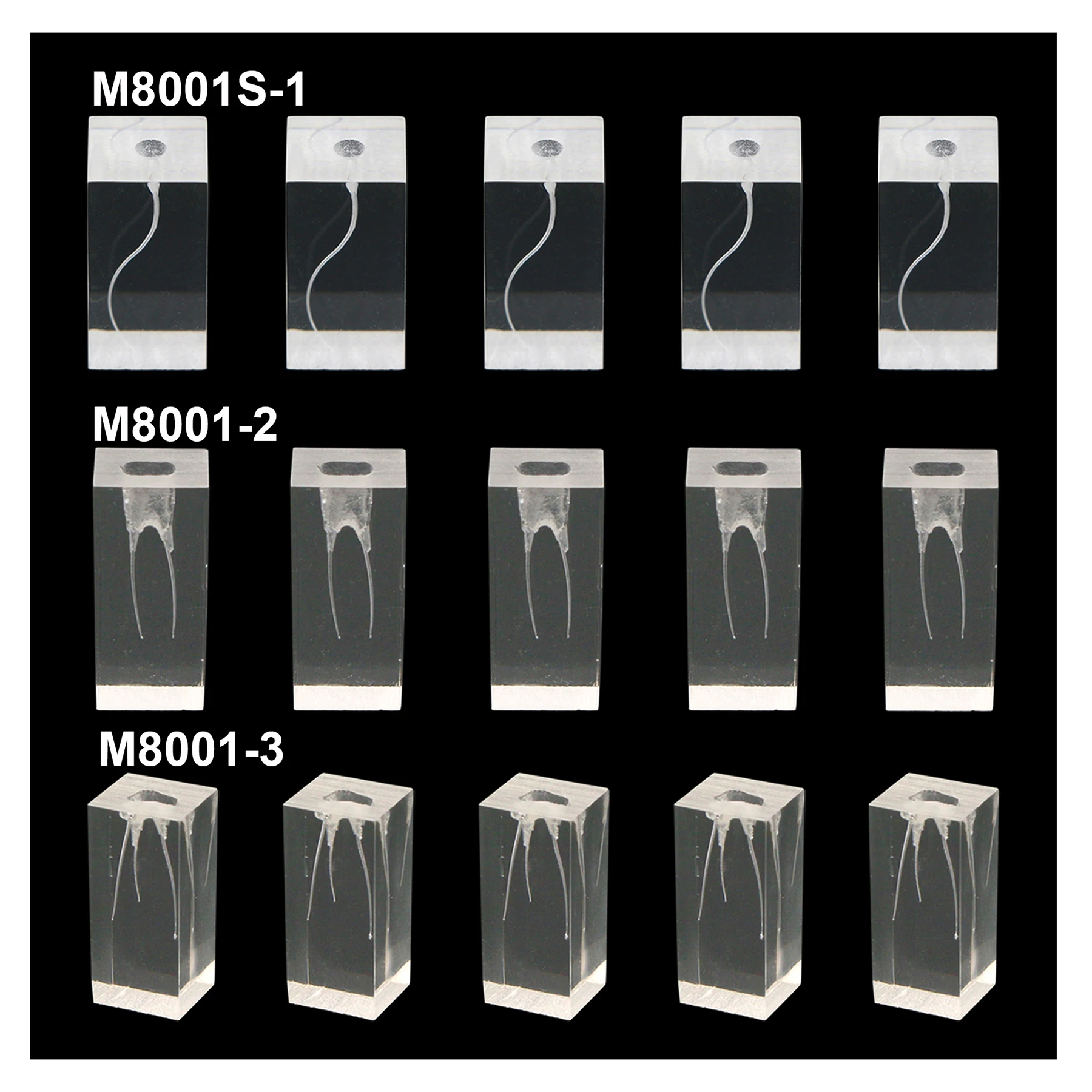 5Pcs Dental Endo Training Block 1 2 3 Root Canal Endodontic Teeth Model Clear Demo M8001 For Rotary Files Practice Study