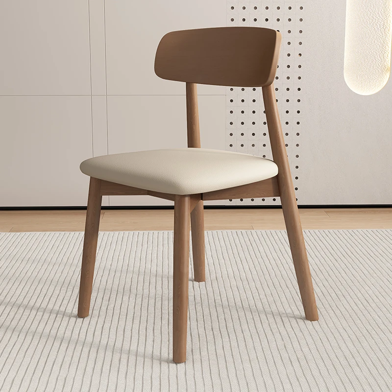 Nordic Luxury Modern Solid Wood Dining Chairs Restaurant Chairs for Comfy Leather Hotel Banquet