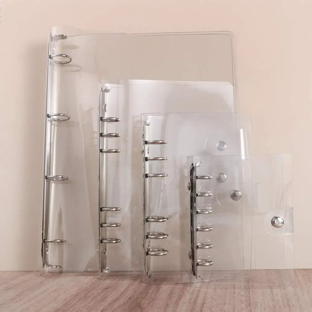School A4/A5/A6/A7 Transparent Plastic Clip File Planner Notebook Loose Leaf Ring Binder