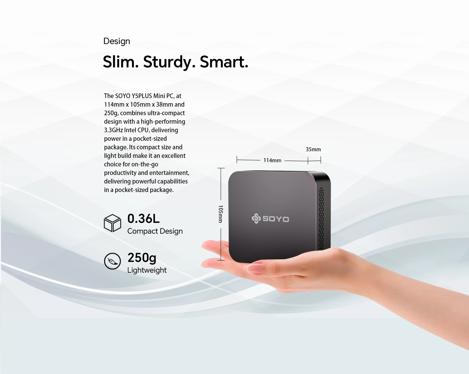SOYO Y5 Plus Mini PC Intel 4th Gen Intel Core I7 Processor 8GB RAM 128GB SSD Windows 11 PRO Bluetooth WIFI5 Display Mini Computer