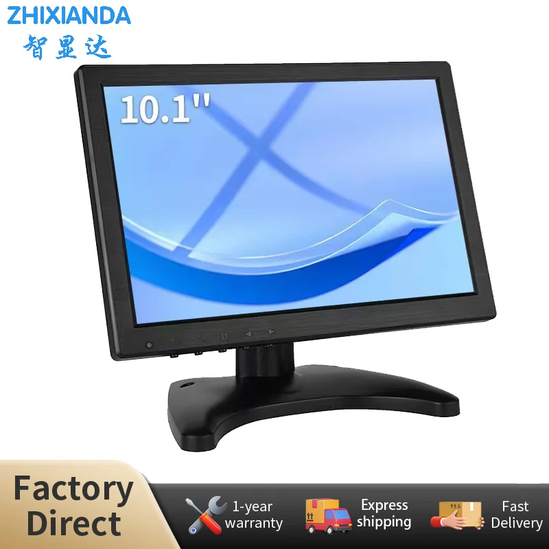 

Zhixianda Hot Sale 10.1 Inch 1280*800 Widescreen TFT LCD Display Industrial Desktop Monitor For CCTV Camera Security