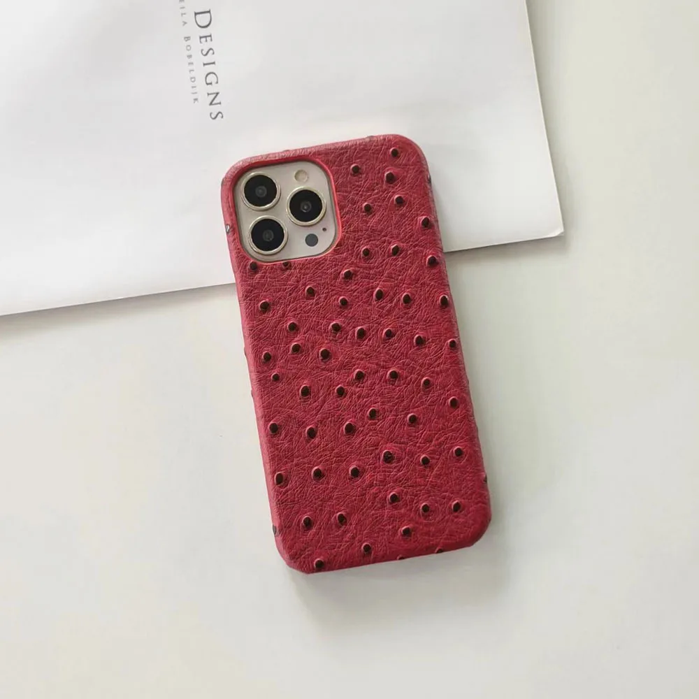 

Suitable for iPhone 16e Ostrich Patterned Phone Case 15promax Heat Dissipation 14plus Anti Drop 13pro Anti Slip Protection Cover