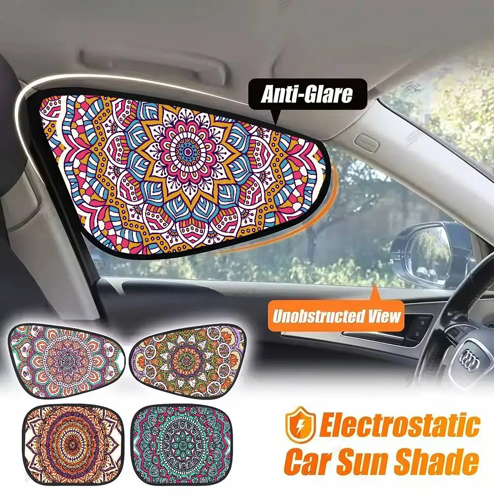 

Classical Floral Pattern Car Side Window Sunshade - Electrostatic Curtain, 99.9% UV Blocking, Baby Protection