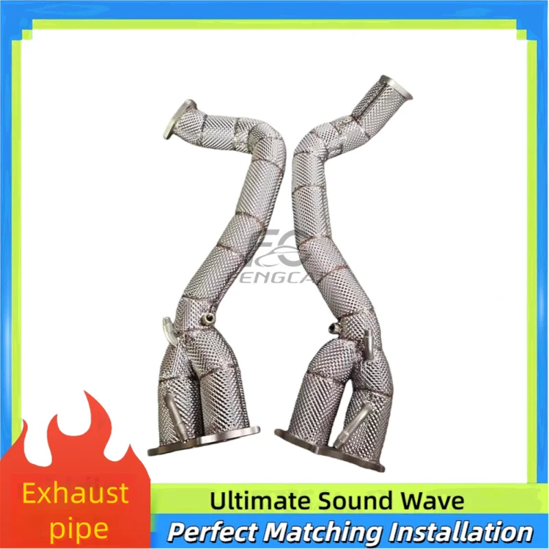 Downpipe Exhaust for Porsche 718 GT4/GTS 4.0 2022 with OPF High Flow SS304 with Heat Shield Racing Performance Upgrade Power