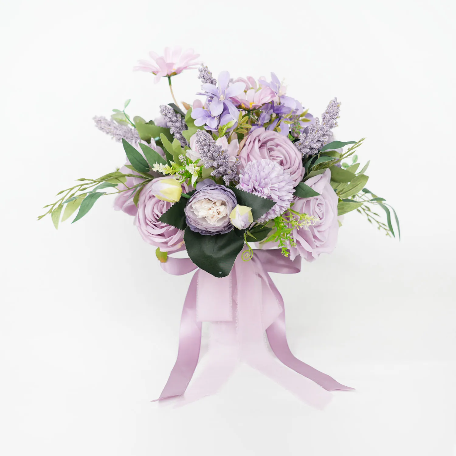 

Uflower Bridal Purple Bouquet Bridesmaid Wedding Ceremony Rustic Bouquet Accessories Silk Artificial Flower Wedding Decoration