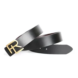 New Luxury Designer Brand Belt Men High Quality Women Genuine Real Leather Dress Strap for Jeans Waistband Business Coffee 3.8cm