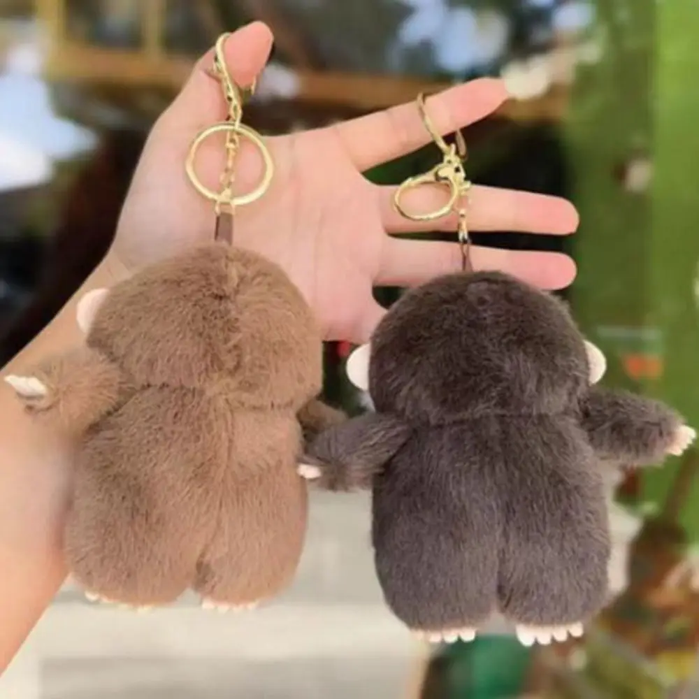 Pluszaki Biały Małpa Zabawka Pluszowa Miękki Futrzany Pluszak Lalka Szympansy Brelok do Kluczy Zawieszka do Samochodu Małpa 12cm