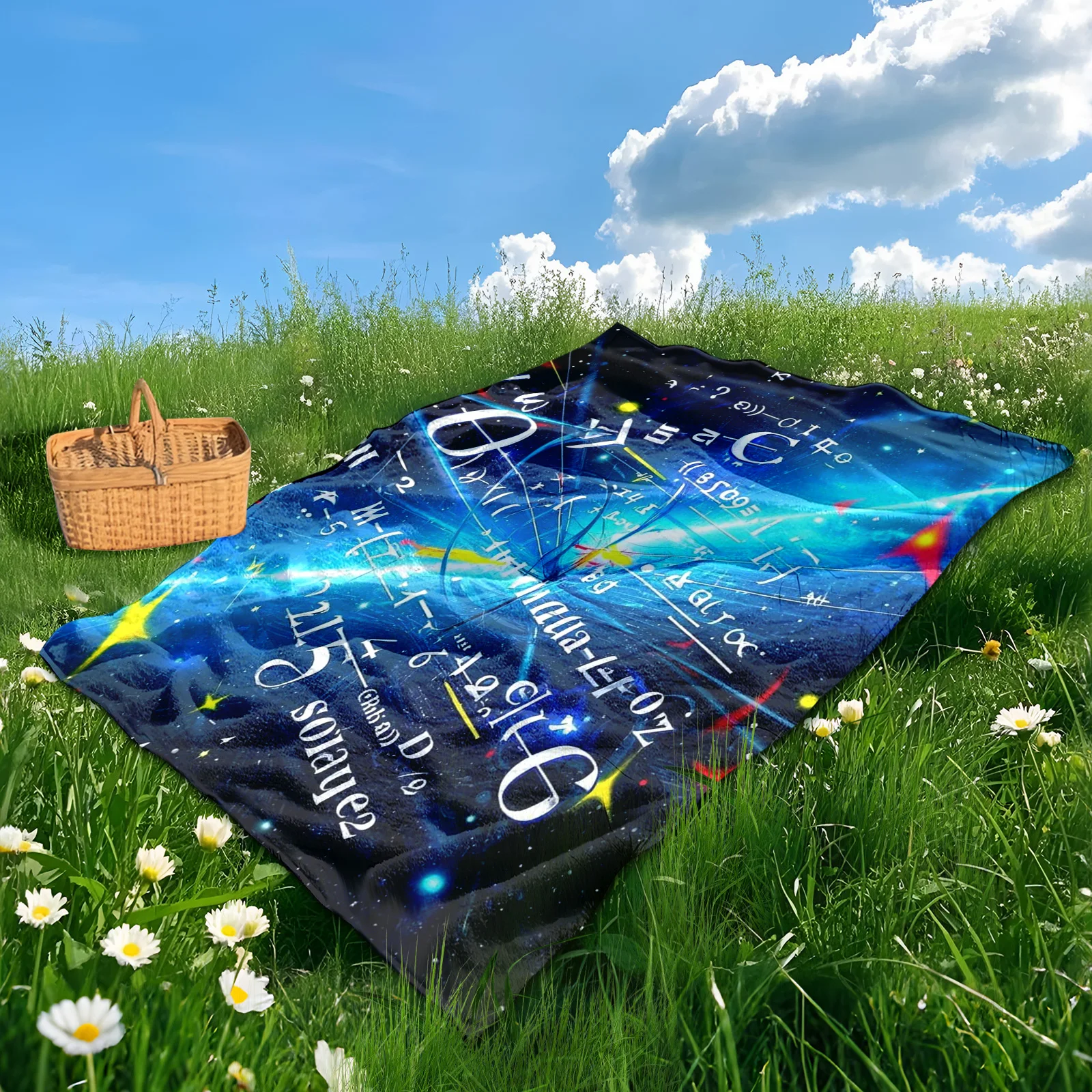 Blue And White Starry Sky Formula Outdoor Blanket For Camping Stargazing And Outdoor Adventures