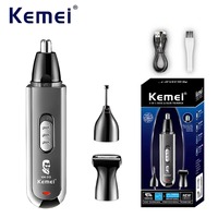 Kemei 3 IN 1 Eyebrows Trimmer Type-C Nose Trimmer Electric Replaceable Hair Remover Professional USB Charging Hair Shaver KM-313