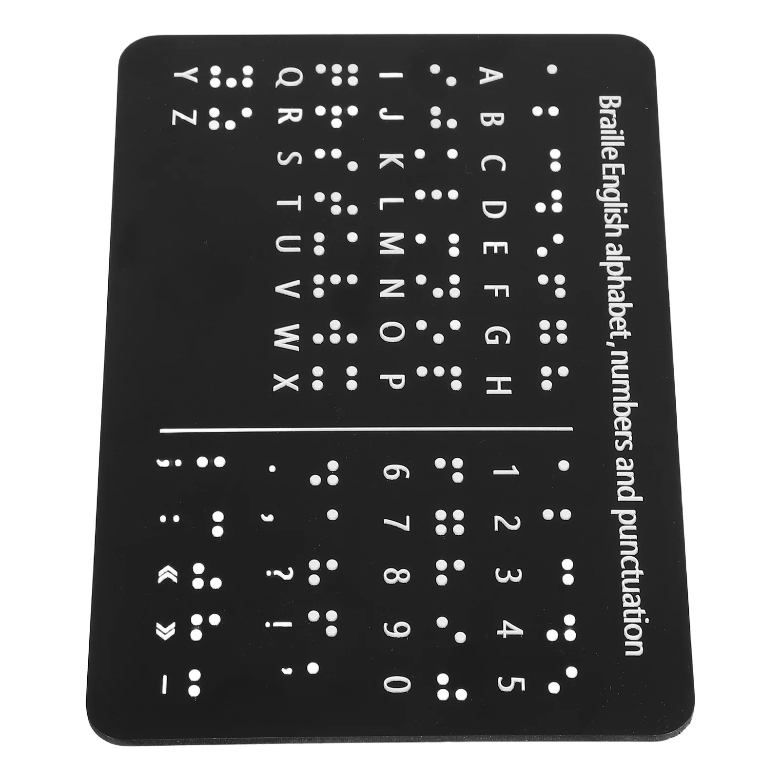 

Доска с алфавитом Braille, черные приподнятые точки, цифры, пунктуация, учебное пособие для начинающих, слепой детский образовательный обучающий инструмент