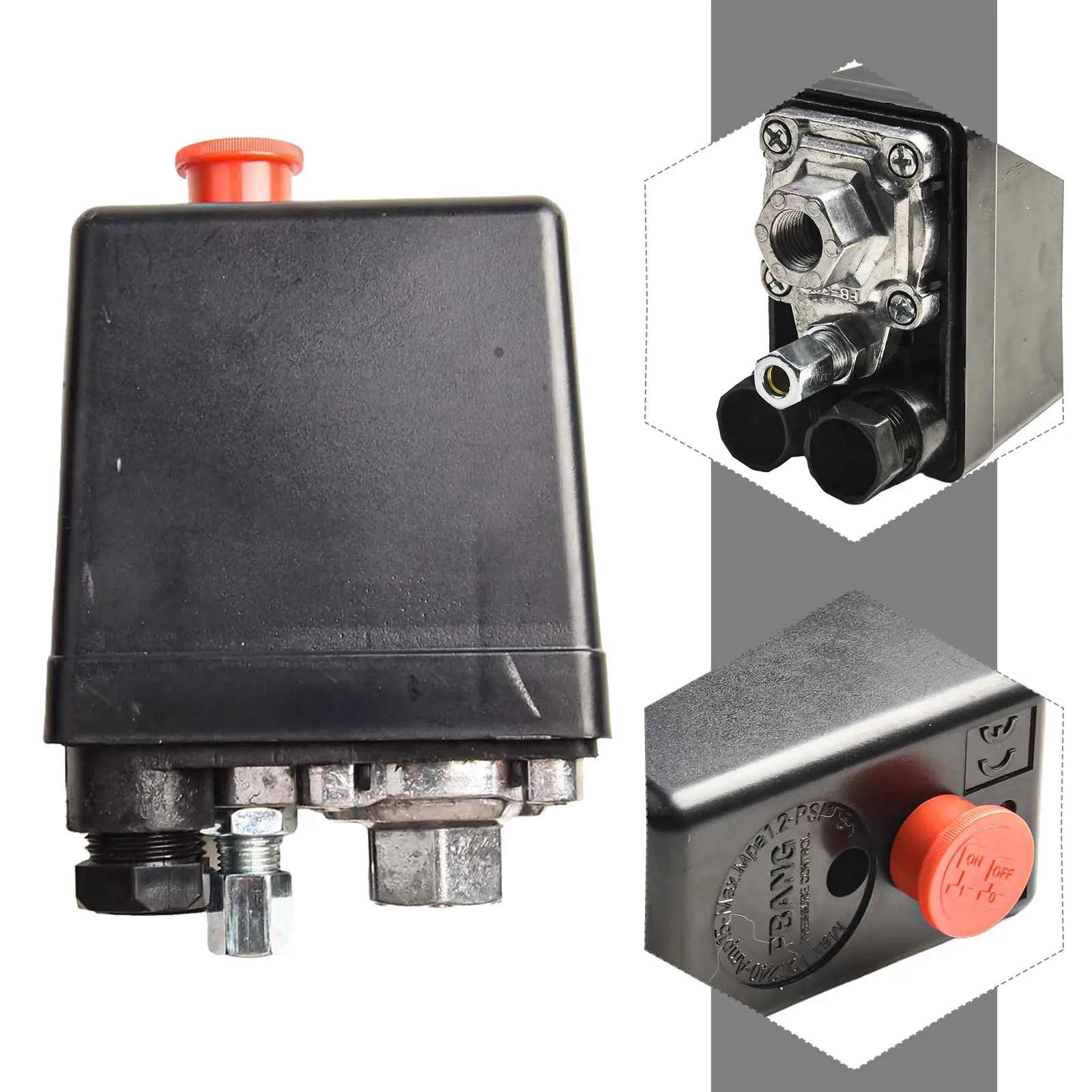 

Pneumatic Air Compressor Pressure Switch Automatic Control 0 5 0 8 Pressure Adjustable 220V 20A Vertical Installation