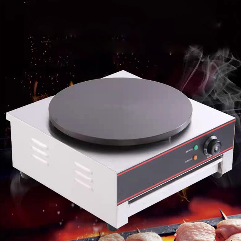 

Professional Electric Double Plate Crepe Maker Non Stick Round Pancake Griddle Commercial Breakfast Making Machine