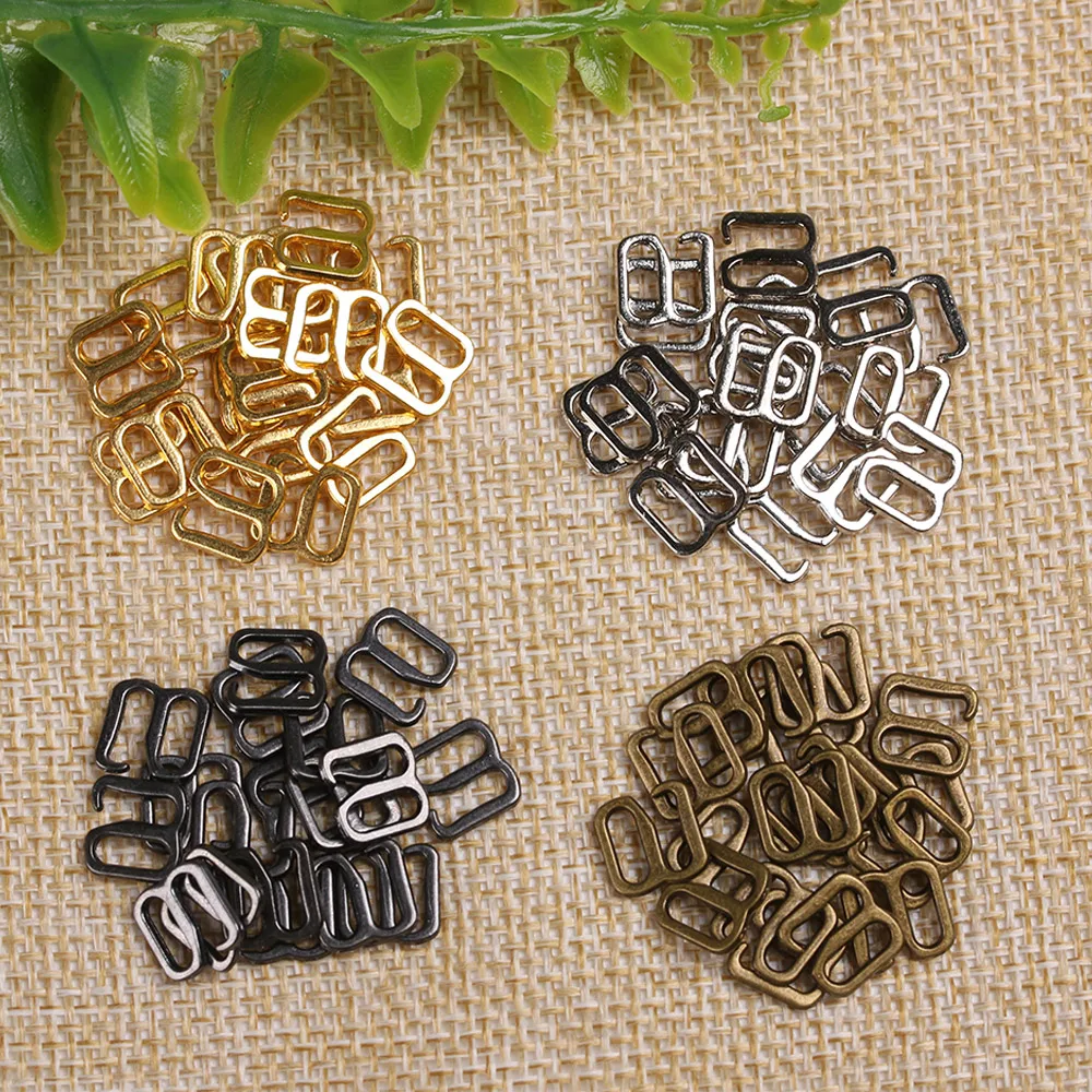 20/40Pcs 6mm Metal Doll Clothes Bra Strap Adjustment Buckles Underwear Sliders Rings Clips For Lingerie Adjustment DIY Accessory