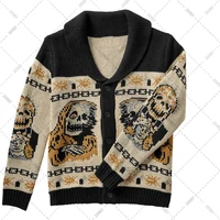 Fall/Winter Y2K Portrait Printed Harajuku Sweater Fashion Men and Women Long Sleeves Coat Warm Gothic Ghost Pattern Sweaters - Image 4