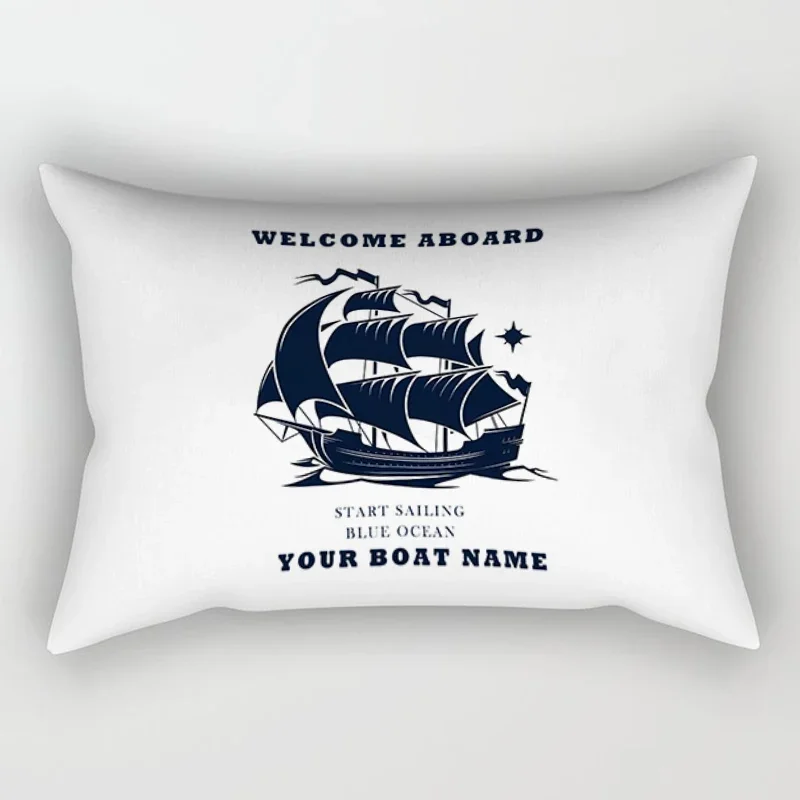 Blue Nautical Decoration Sailing Lumbar Pillow Cover 30*50 Sofa Cushion Cover 40*60 Home Decoration Customizable