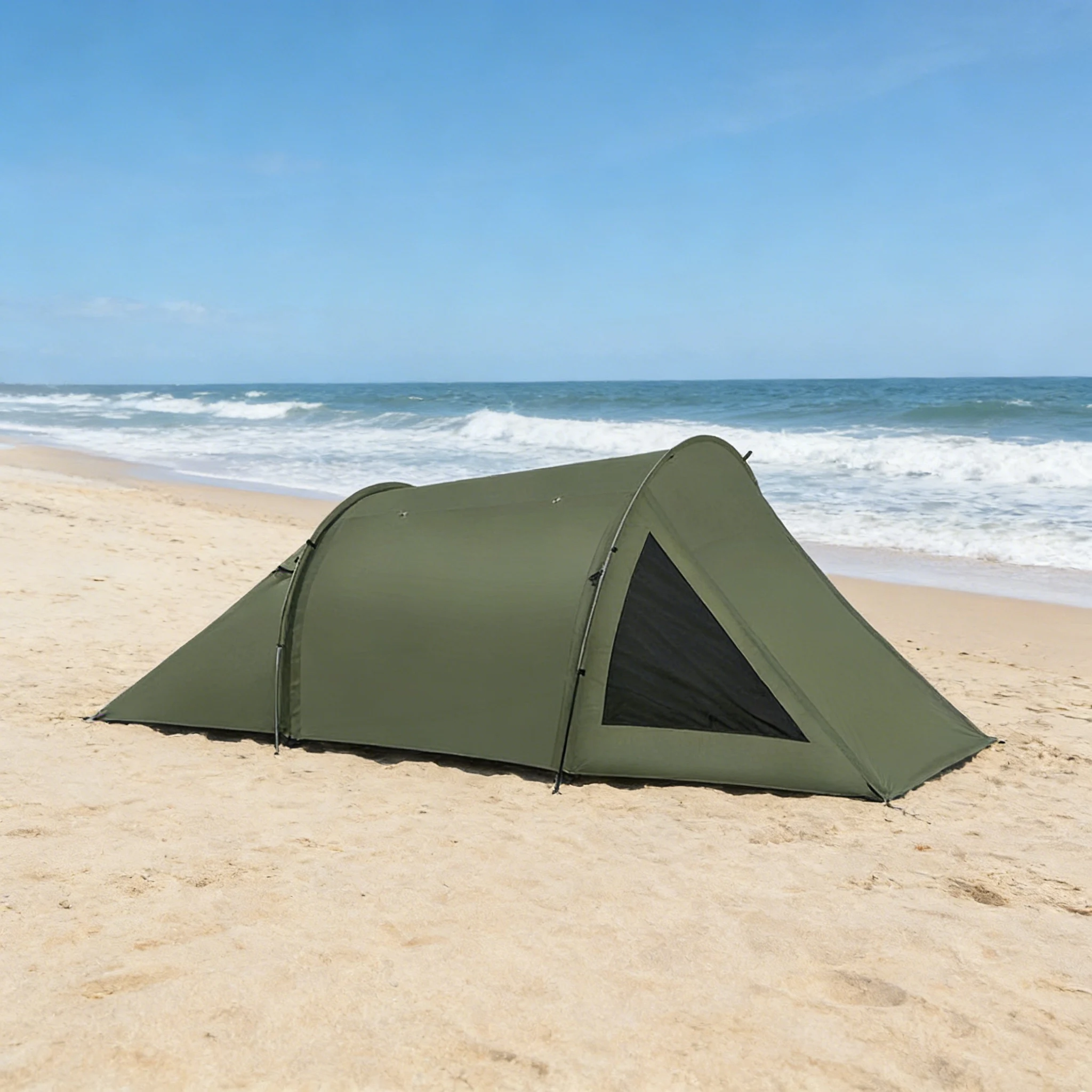Ventilated Oval Tunnel Tent for Camping with Mosquito Net and Double Zipper Door for Comfortable Sleeppromote sales
