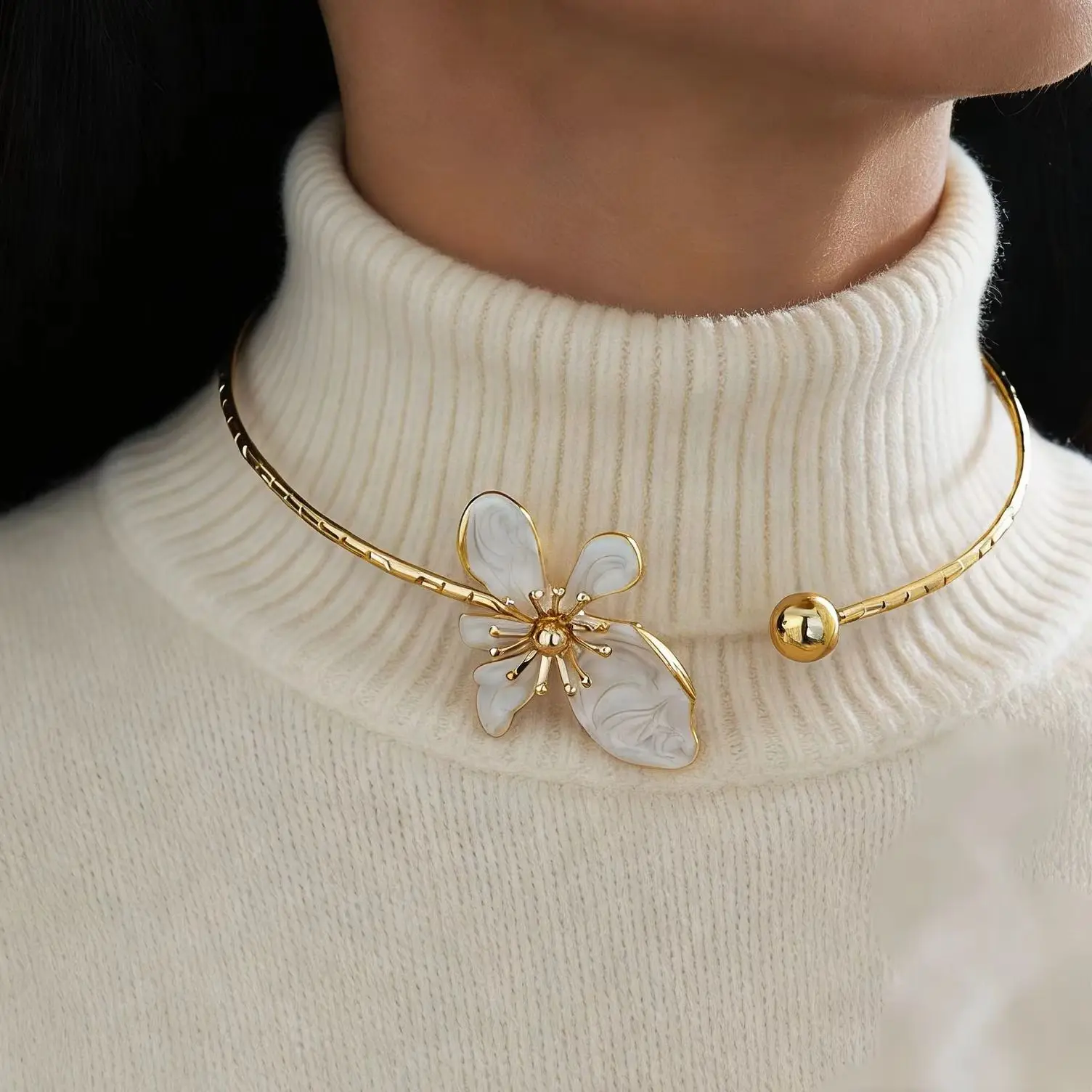 colares-de-flores-coloridos-simples-chokers-de-metal-ajustaveis-colar-geometrico-estilo-coreano-para-festas