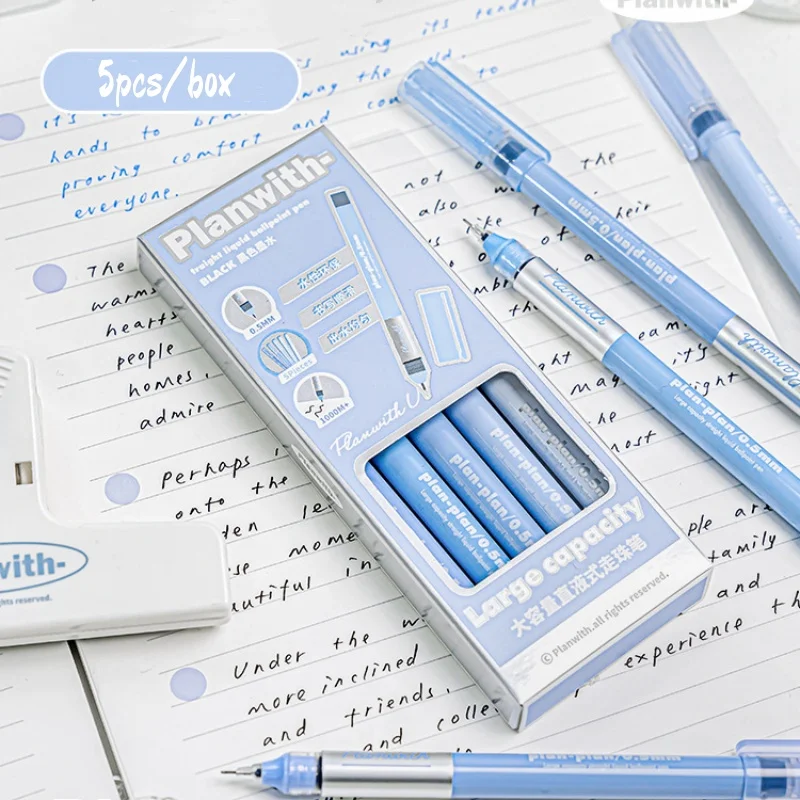 Imagem -03 - Gel Pen Gradiente Cor Azul para Crianças Simplicidade Papelaria Moda Coreana Estudante 0.5 mm Caneta Scrapbook de Tinta Suave Pcs