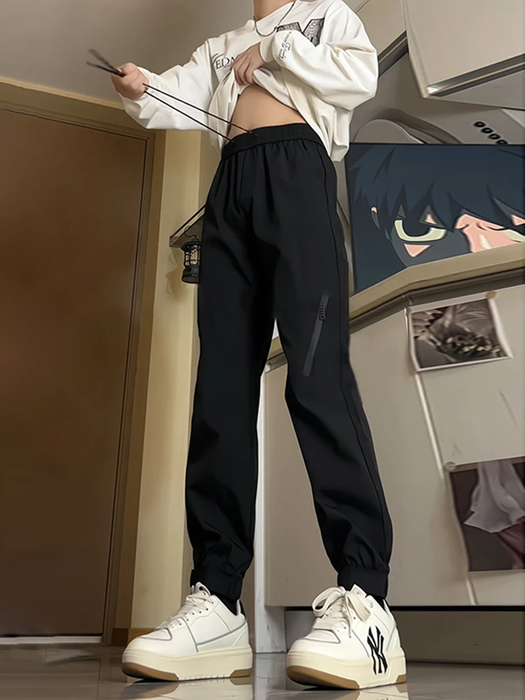 

American Sle Men's Spring Autumn Workwear Pants Cuffed Waterproof Outdoor Casual Hiking Trousers Magic Tape Leisure Pants