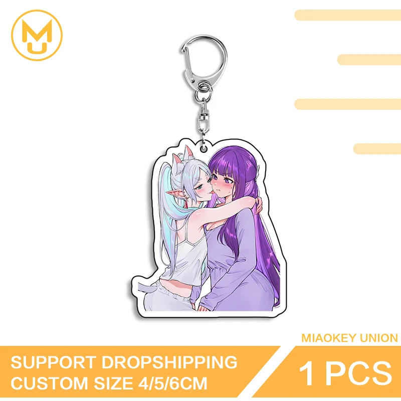 Attractive Frieren Hot Selling Charming Double Sided Acrylic Keyring Waterproof Customizable Personality Key Ring Accessory