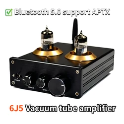 6J5 Preamplifier Vacuum Tube Amplifier Bluetooth Amplifier for Home Speakers Theater Karaoke Hifi Sound Amplifier DC12V Input