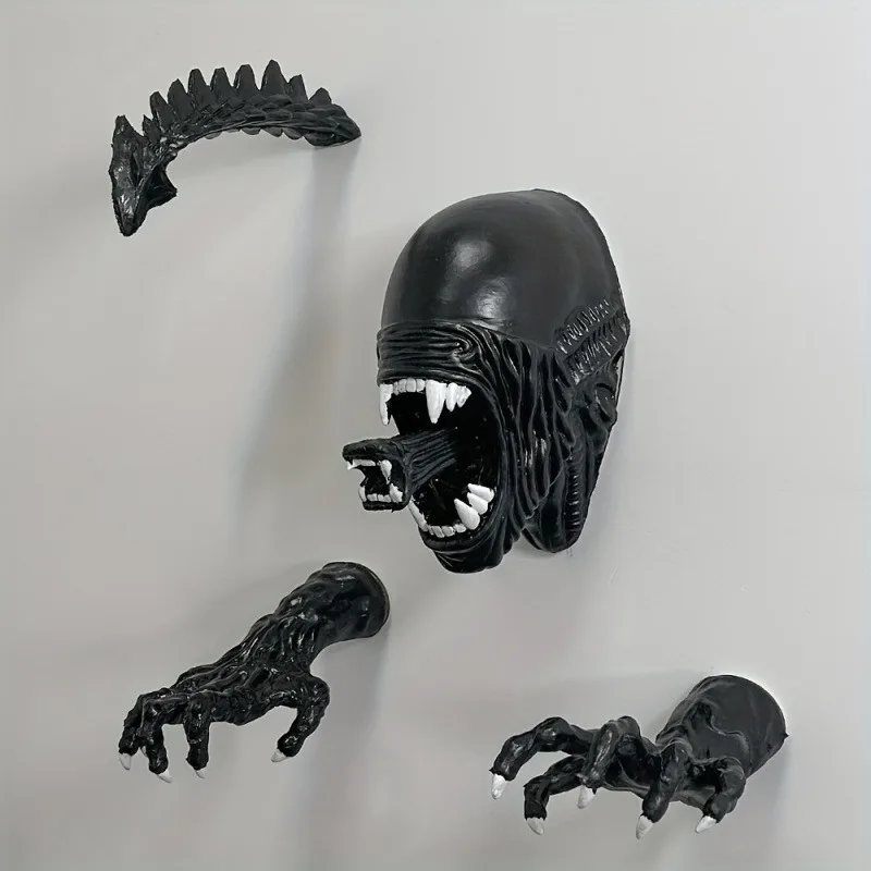 1PC Lofytain Alien Mural Sculpture Terror Alien Predator Science Fiction Monster Beast Decoration Gift Prop