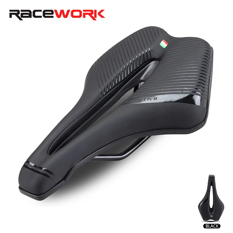 RACEWORK MTB Bicycle Saddle Road Bike Racing Ultralight Seat Hollow Gel Cycling Cushion Shock-absorbing Saddle Bicycle Parts