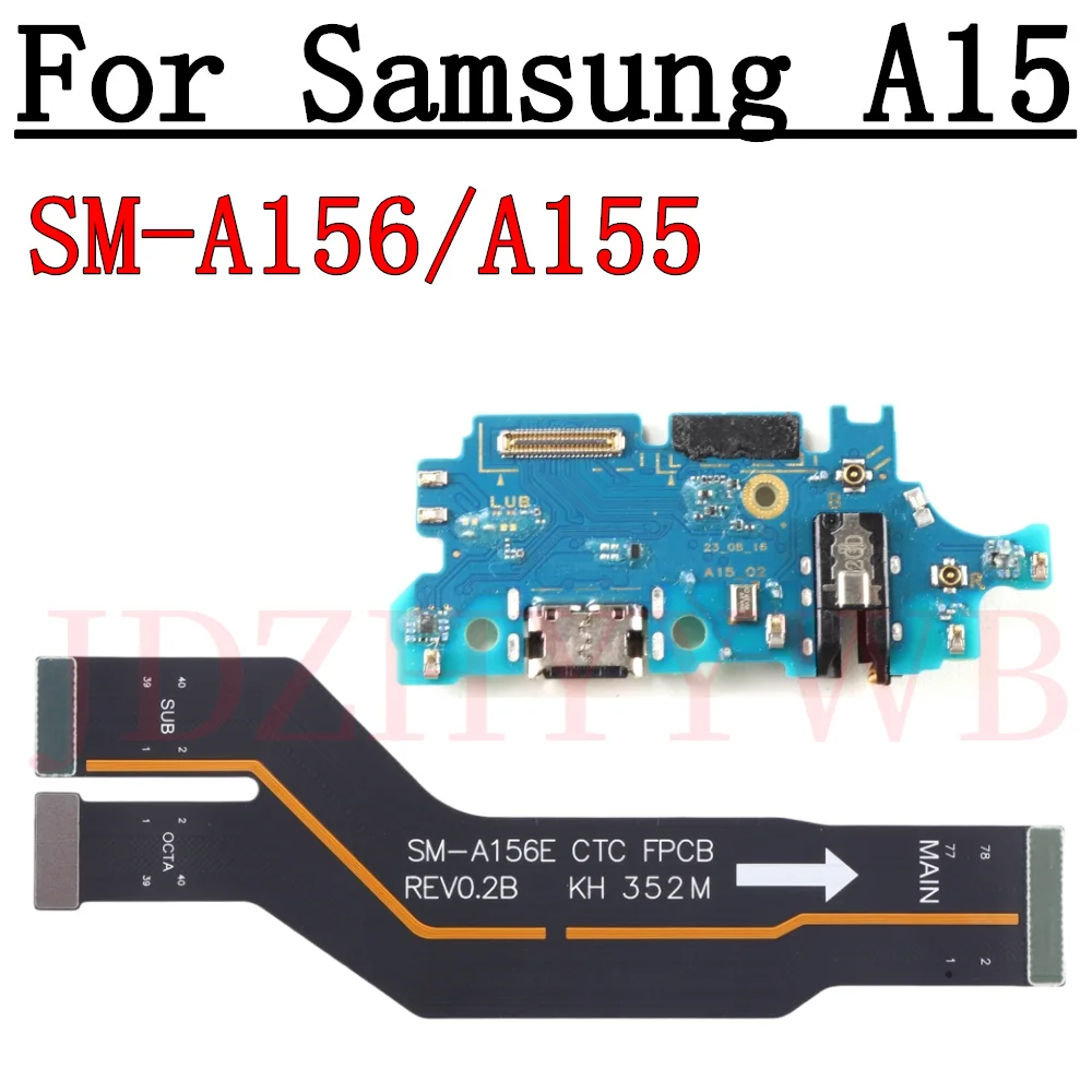 

USB-порт для зарядки, разъем для док-станции, зарядная плата для Samsung Galaxy A15 5G SM-A155F A156B A156E, основной гибкий кабель для материнской платы