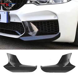 Front Bumper Canard Splitter For BMW F90 M5 2017-2020 Glossy Black Splitters Lip Guard Carbon Pattern