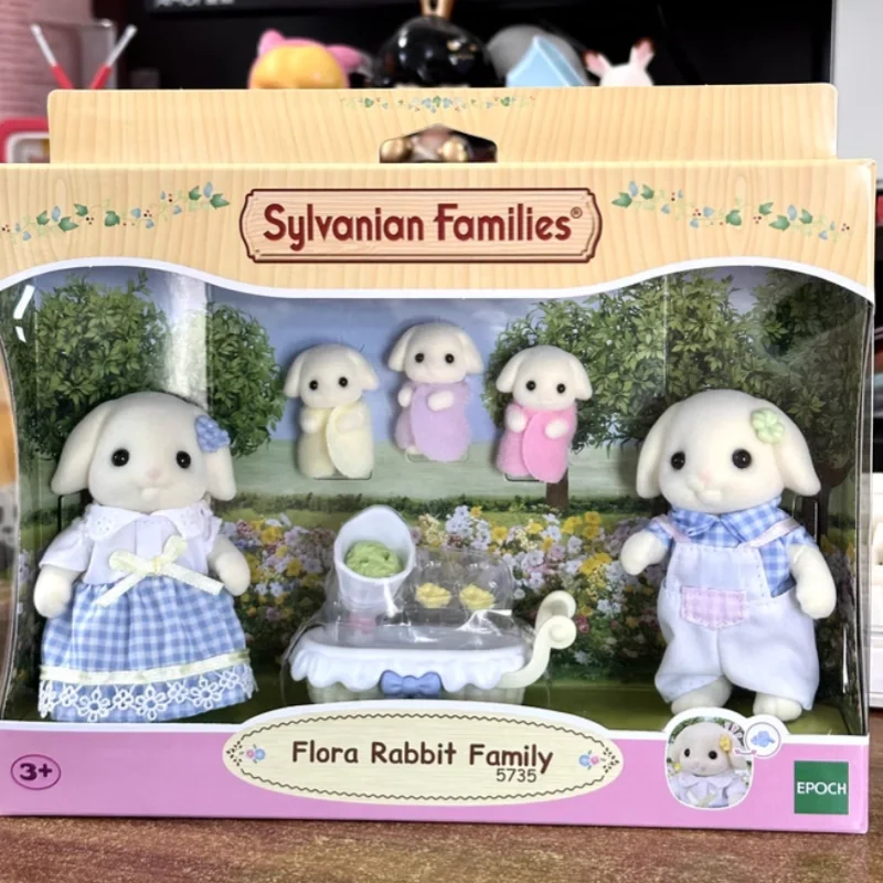 Echte Sylvanian Families beflockte Puppe Sylvanian Actionfigur Mädchen Spielhaus mit Beflockung Puppenset Spielzeug Geburtstagsgeschenk