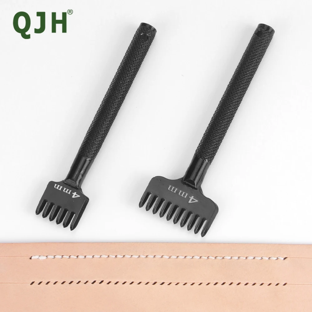 QJH 6/10 الشق الماس ثقب جلد خياطة إزميل 4 مللي متر المعين الأسنان الجلود أداة للحرف اليدوية ثقب اللكمات DIY بها بنفسك اللكم وخز