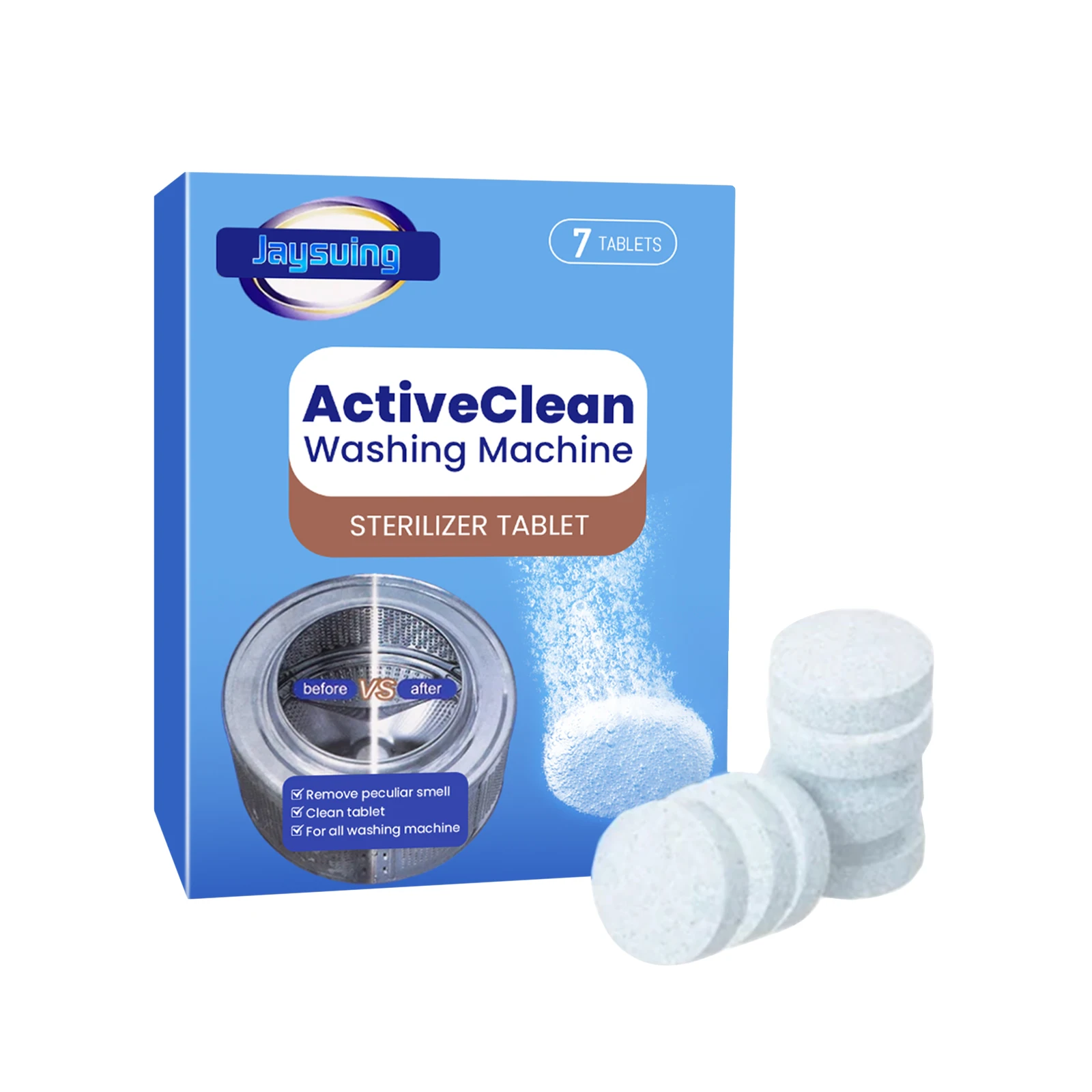 Washing Machine Cleaning Tablets - Washing Machine Drum Automatic Front-Loader Cleaning Dirt Odor Cleaning Tablets, Deep Descaling Tub Cleaner for Top Load & Front Load Washer, Odor Eliminator & Grime Limescale Remover, Self Clean Wash Cycle Tabs Care
