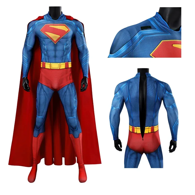 

Новый костюм Кларка супергероя для косплея Кента, комбинезон с 3D принтом, красная накидка, костюм Дэвида Корентутта, фильм, Хэллоуин, карнавальный мужской костюм