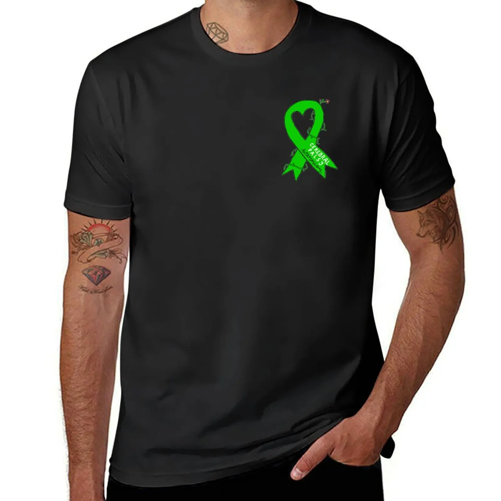 Cerebral Palsy warrior awareness ribbon T-Shirt oversized tops boys animal print sports fans black t-shirts for men