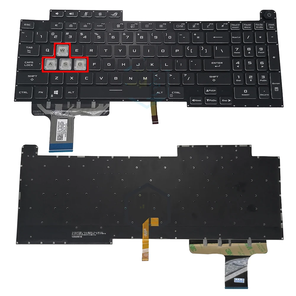 Imagem -03 - Teclado para Notebook dos Eua para Asus Rog Stirx G17 G713 G713q G713qe G713qy G713qr G713rx G713rs G713rc G713ir G713ih G733 Inglês