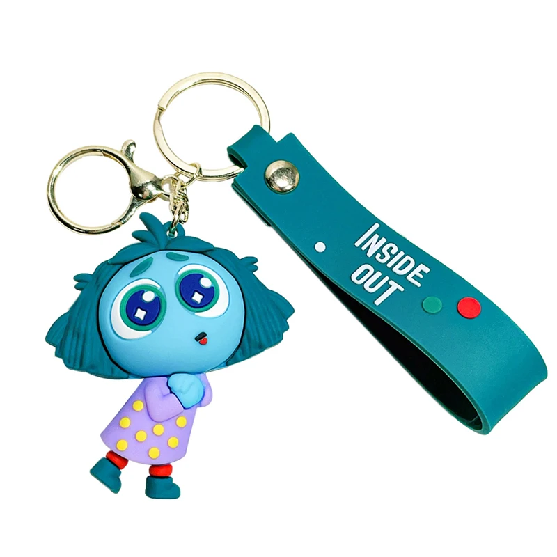 30PCS Set wholesale Inside Out keychain Plush Cartoon Character keychain Pendant Personality Creative Glue Doll Small Pendant