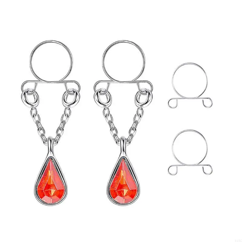 6 أزواج من الفولاذ المقاوم للصدأ حلقات حلمة مزيفة