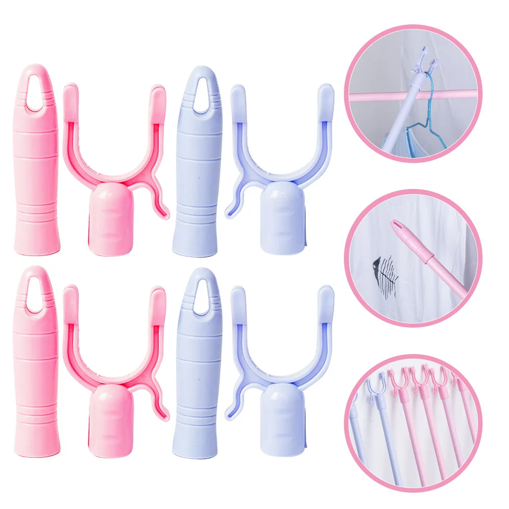 

4Sets Clothes Pole Fork Head Replacement Handle Safe Easy Fetch Clothes Home Supplies Household Supplies
