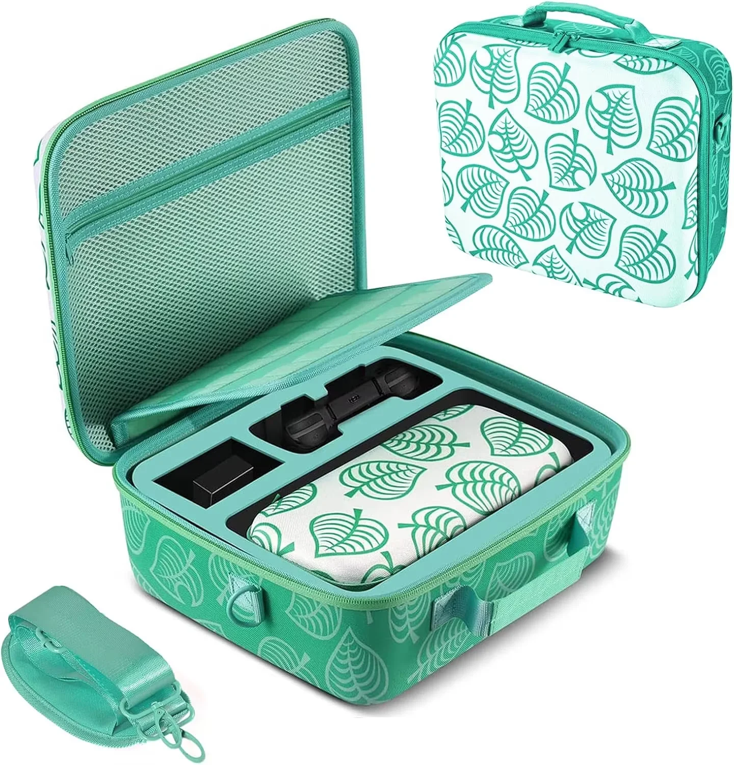 

Carrying Storage Case for Nintendo Switch/Switch OLED,Hard Shell Deluxe Waterproof Travel Case with Shoulder Strap