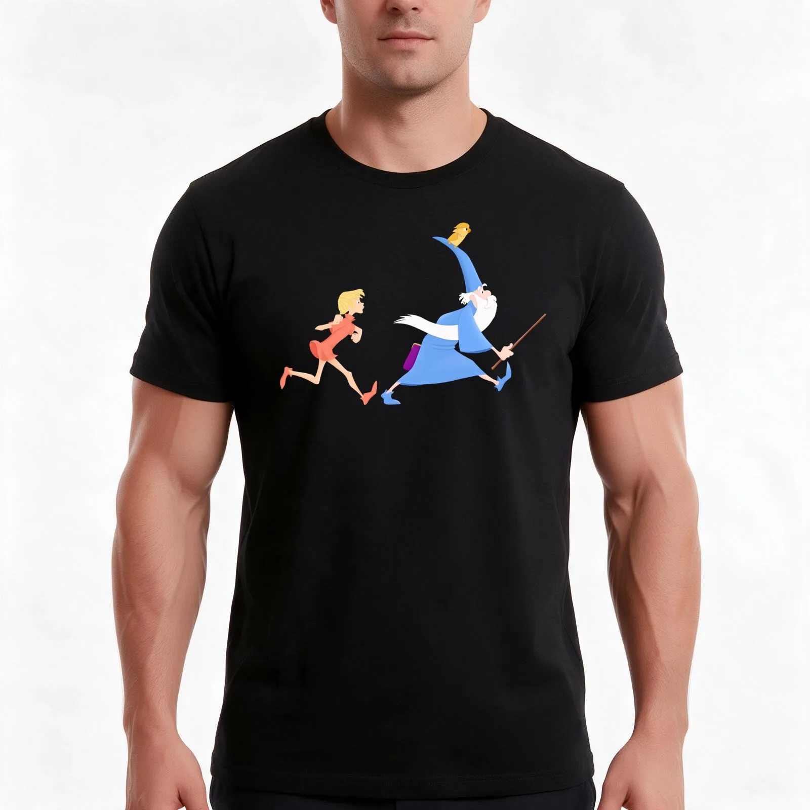Sword in the Stone Walk T-Shirt, Summer Casual Cotton Tee, Oversized Streetwear Tops, Vintage Graphic Print, Unisex Men Women