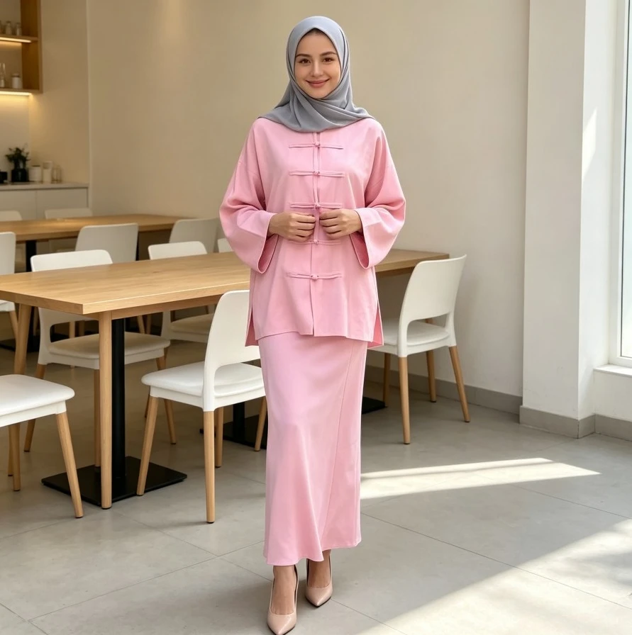 Women 2 Piece Set Shirt Skirts Single Breasted Top Muslim Skirt Suit Ramadan Morocco Dubai Islam Casual Ensemble Arabic Outfits