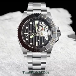 Tandorio Diver Automatic Watch for Men 40mm Skeleton Dial Hollow Face Luminous NH35 20ATM 200M Water Resist 316L Bracelet