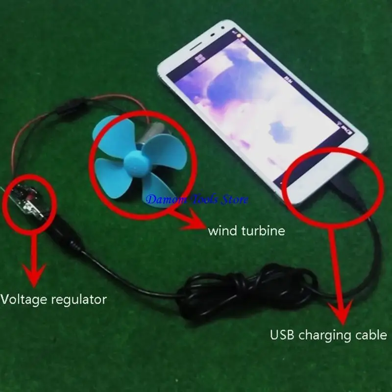 57BE Mini New Wind Micro for Turbine Generator for DC 5V USB Output Power Mot