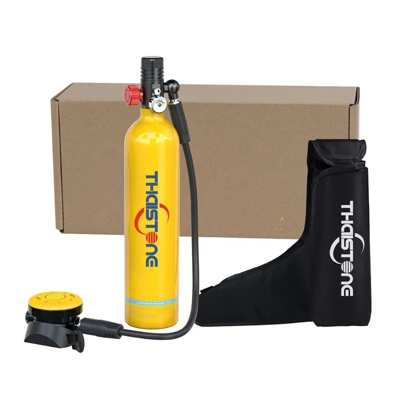 TAIITONEE 1L Scuba Diving Tank Underwater Breathing Scuba Tank   Cylinder 15-25 Minutes，Aluminum/Copper First Regulator