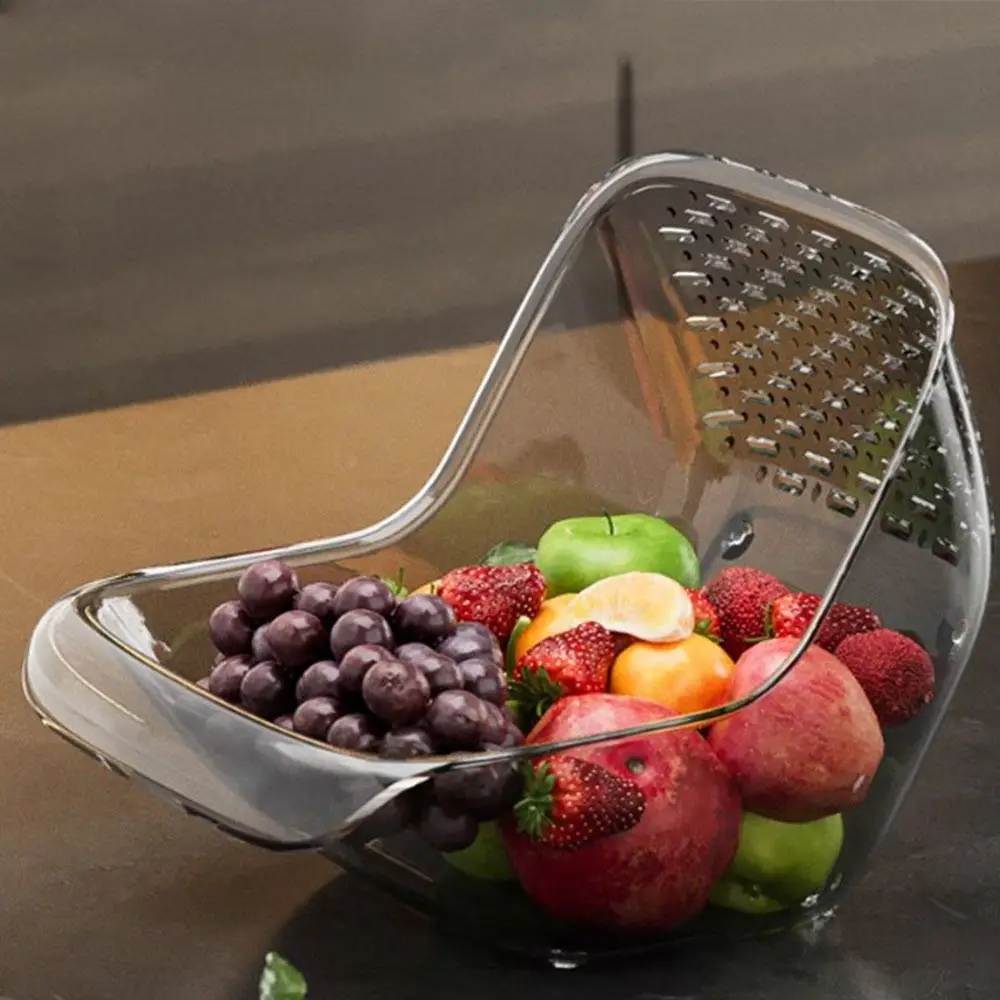 

Transparent Fruit Vegetables Draining Bowl Thickened Food-grade Vegetable Washing Drain Basket Quickly Drain Large Capacity