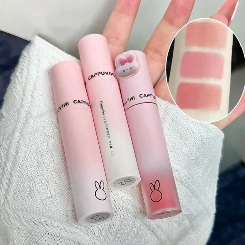 Cappuvini Velvet Matte Lip Mud Lipstick Mousse Chestnut Waterproof Long Lasting Smooth Lip Gloss Women Lip Makeup Cosmetics