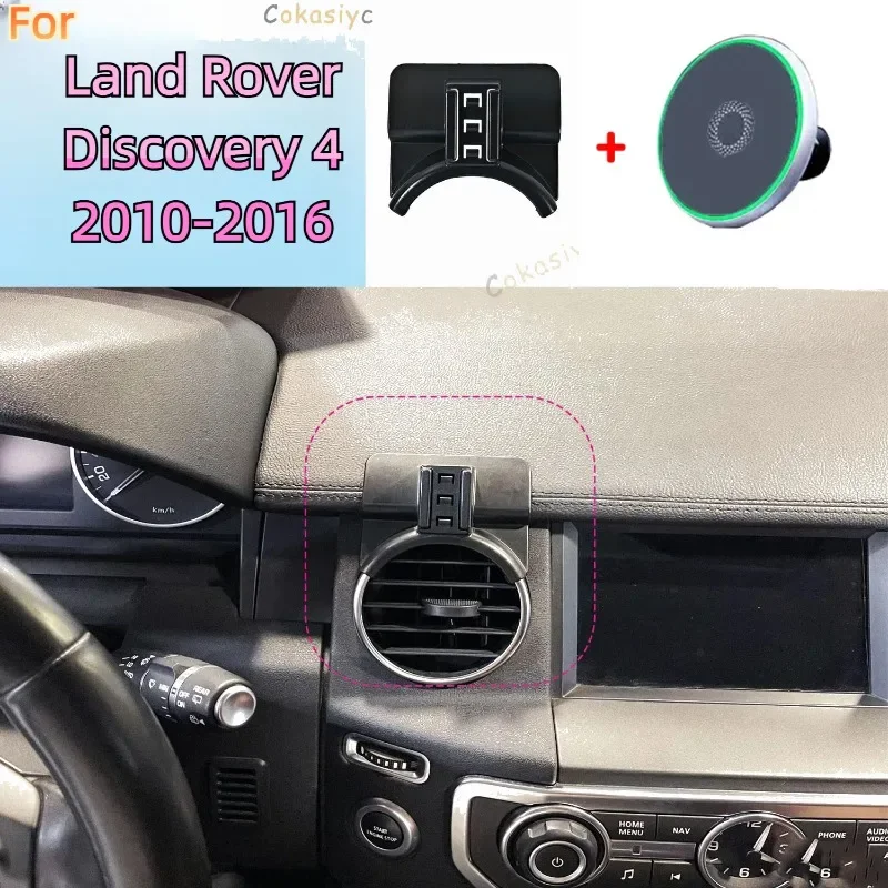 For Land Rover Discovery 4 2010 2011 2012 2013- 2016 Magnetic Car Phone Holder 15W Wireless Charging Phone Stand MagSafe Base