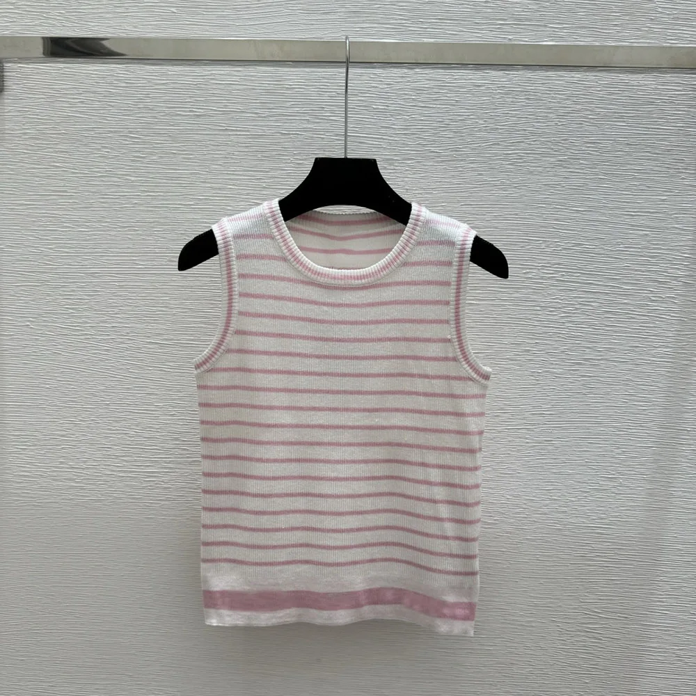 Fashionable Women's Sleeveless Striped Summer Top