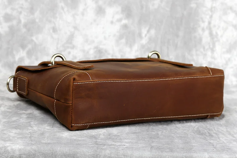 Retro Leder herren Handtasche Top Schicht Rindsleder Aktentasche Crazy Horse Leder Messenger Schulter Große Kapazität Computer Tasche NZPJ – Detail 11